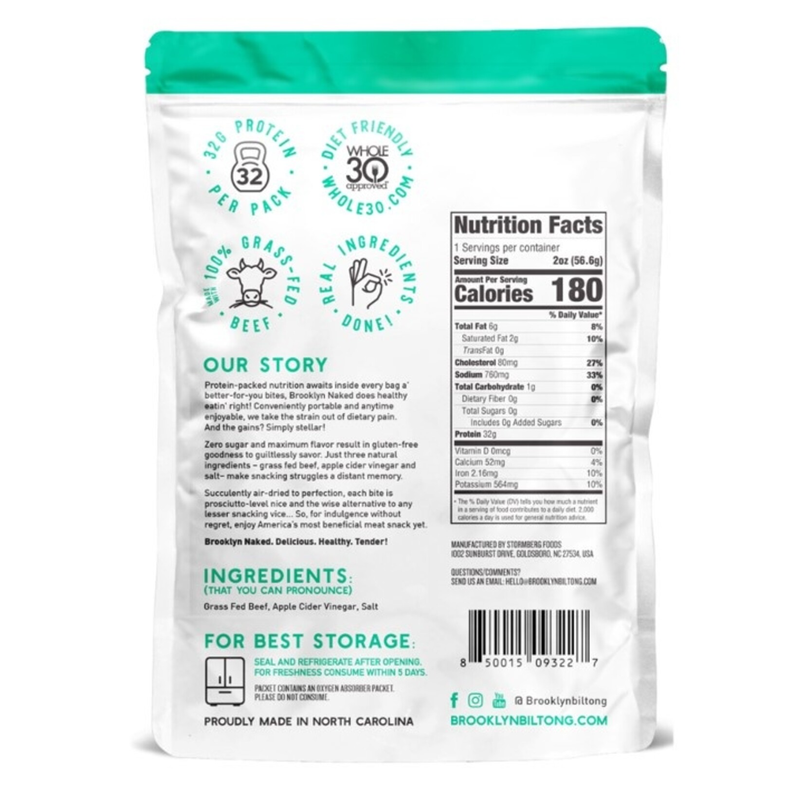 Brooklyn Biltong 2oz Naked