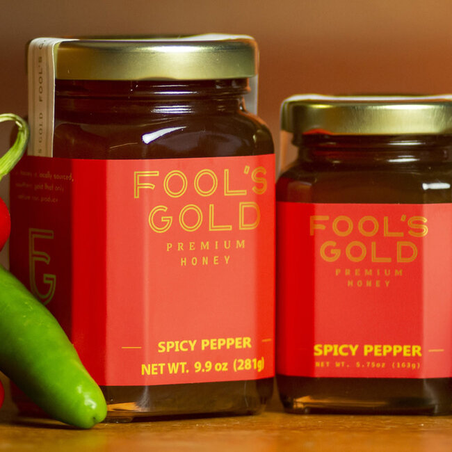 Fool's Gold Honey Spicy Pepper Infused NC Honey - 5.75 oz