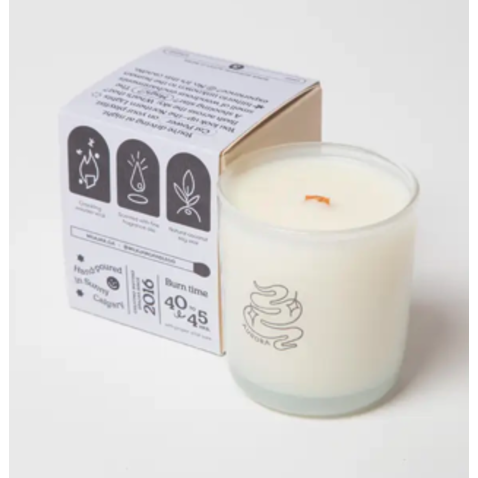 Milk Jar Aurora Candle 8oz - Mahogany Teakwood, Aspen