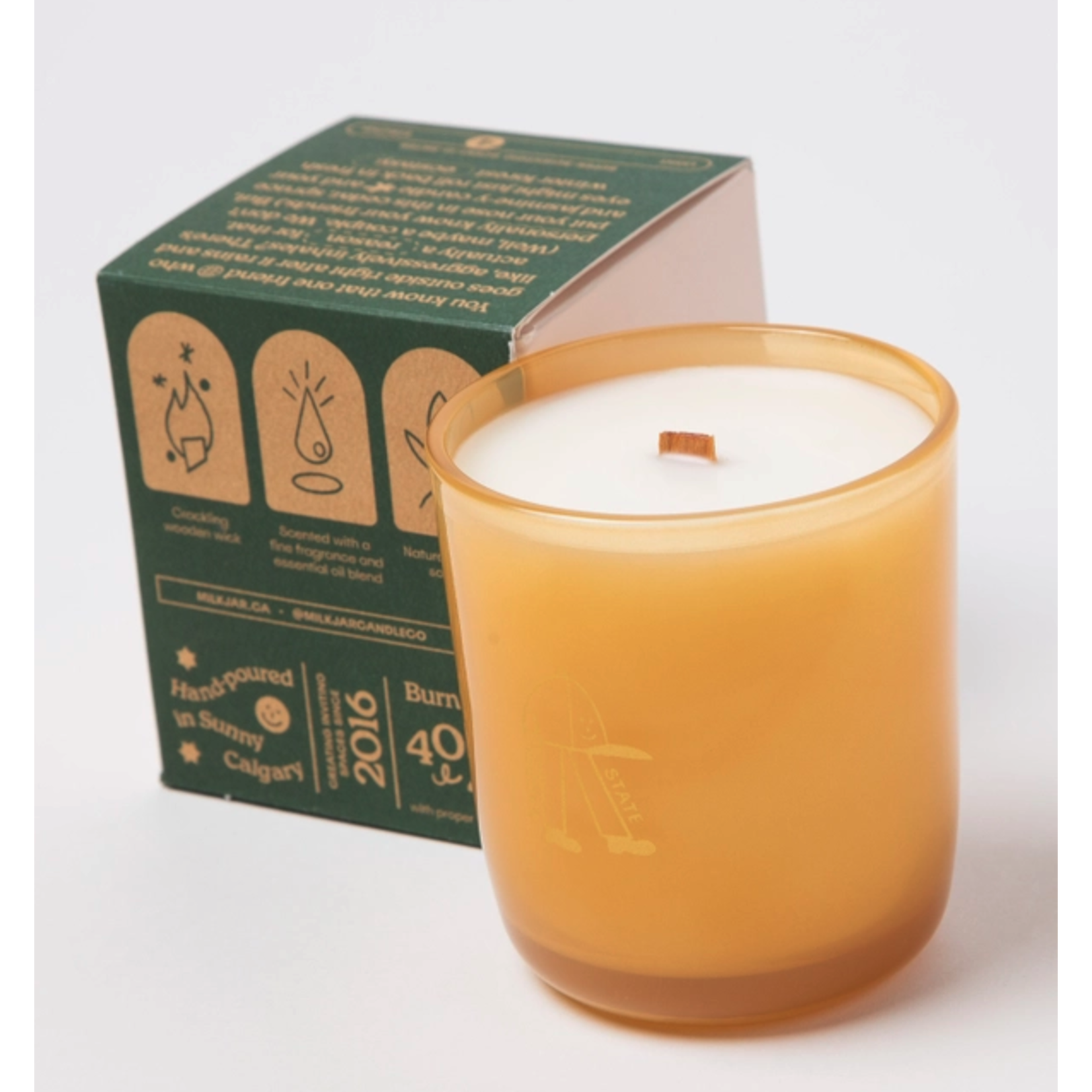 Milk Jar Garden State Candle 8oz - Cedar, Cassis Coconut