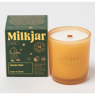 Milk Jar Garden State Candle 8oz - Cedar, Cassis Coconut