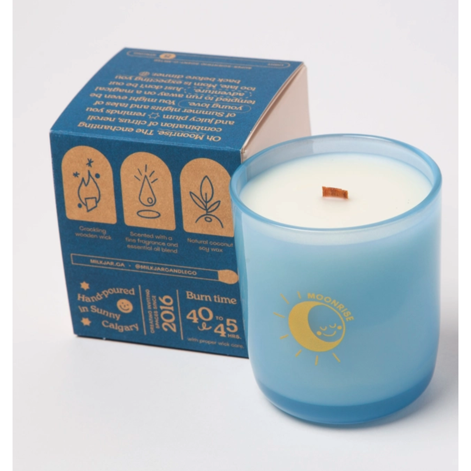 Milk Jar Moonrise Candle 8oz - Neroli, Plum Coconut