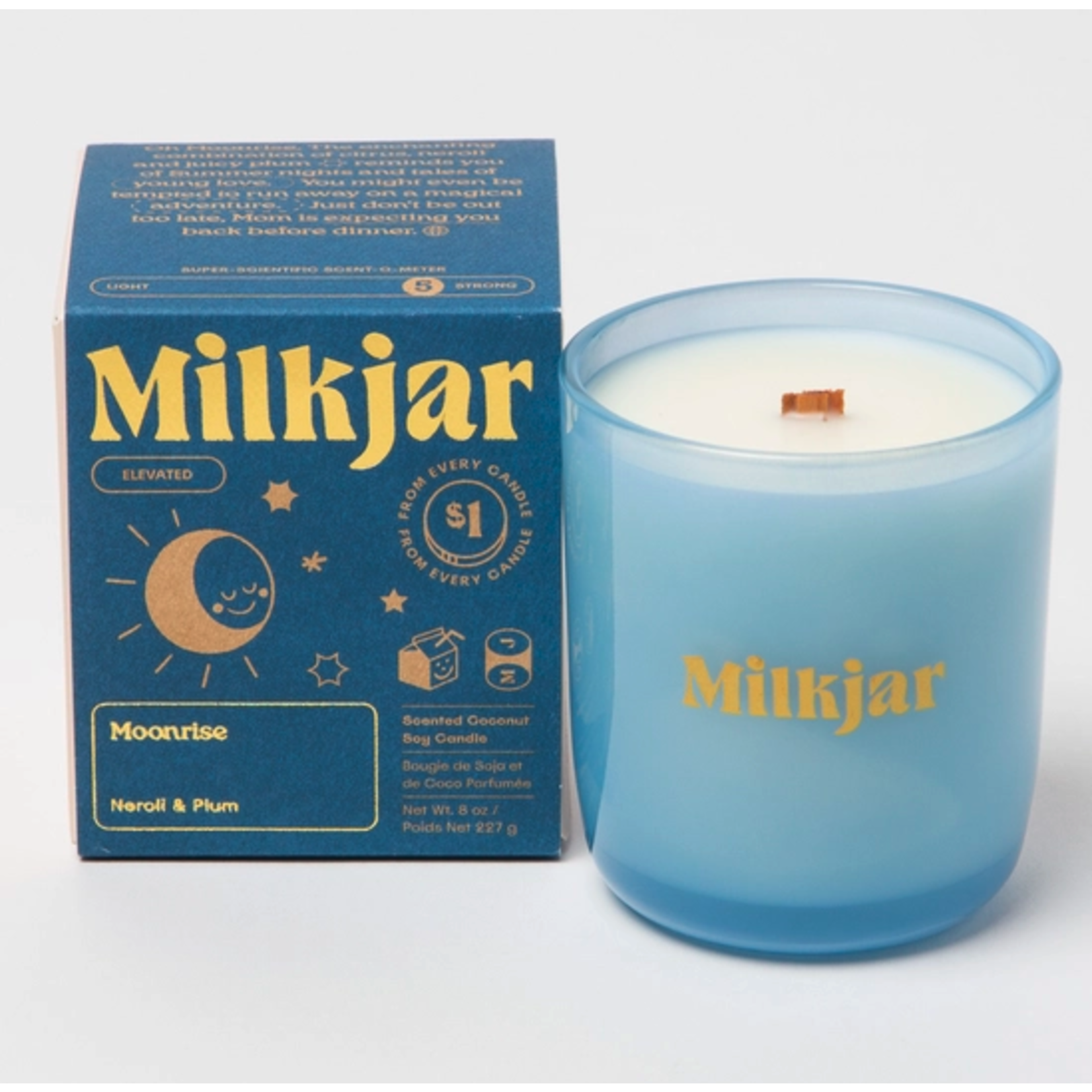 Milk Jar Moonrise Candle 8oz - Neroli, Plum Coconut