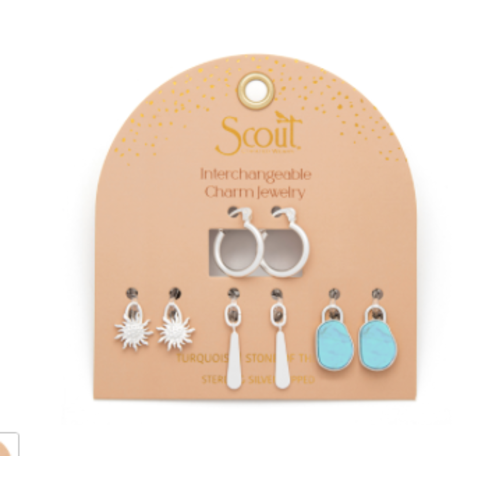 Interchangeable Charm Earrings Turquoise/Sky