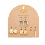 Interchangeable Charm Earrings Rose Quartz/Love