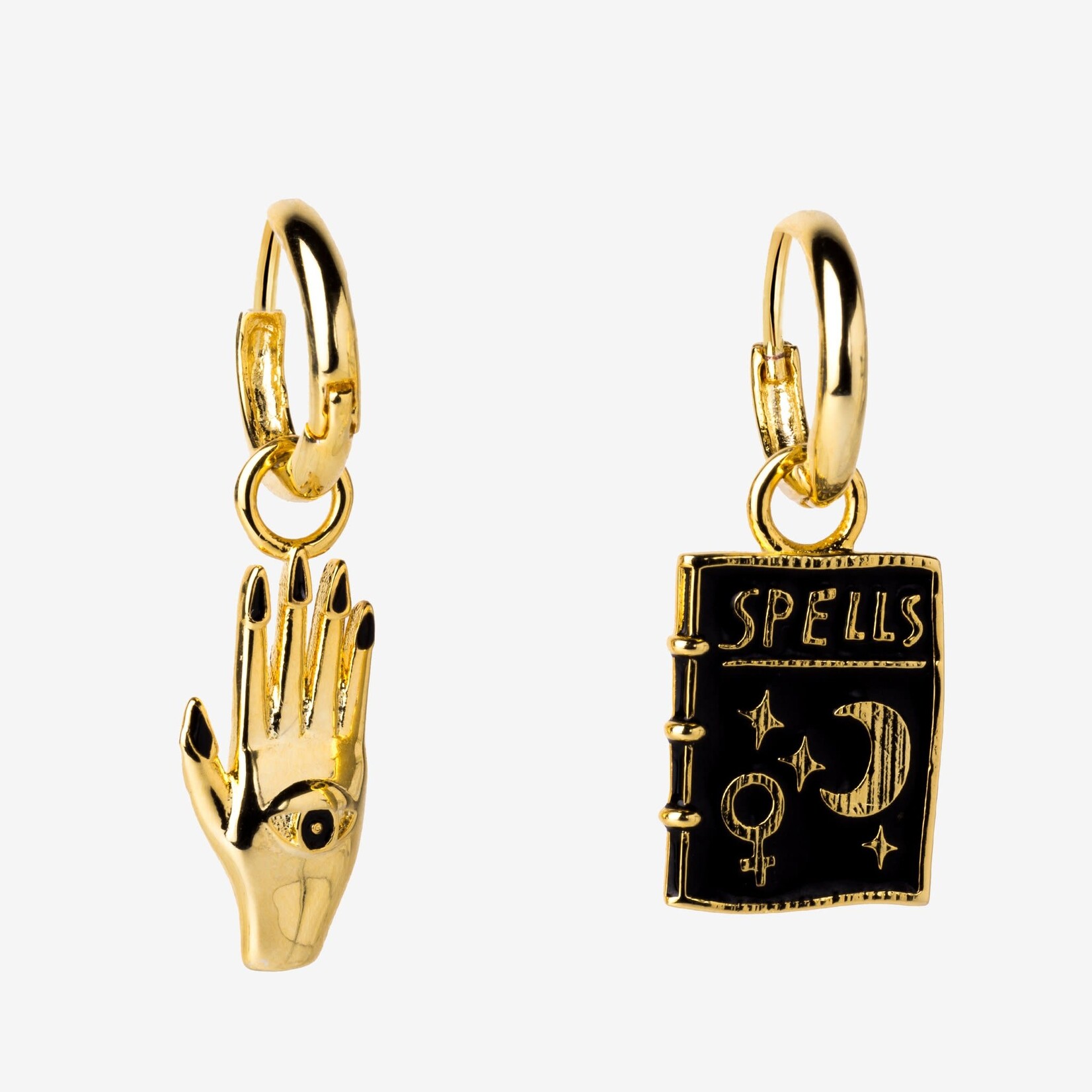 Yellow Owl Hoop Earrings Mystic Spells