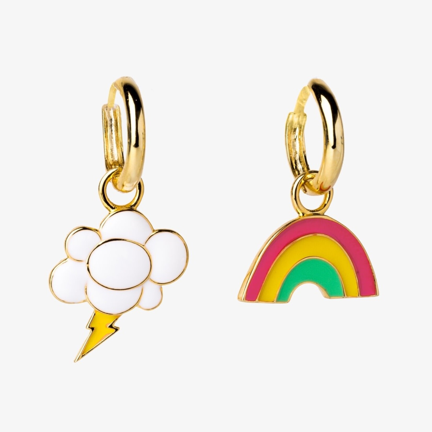 Hoop Earrings Rainbow + Cloud