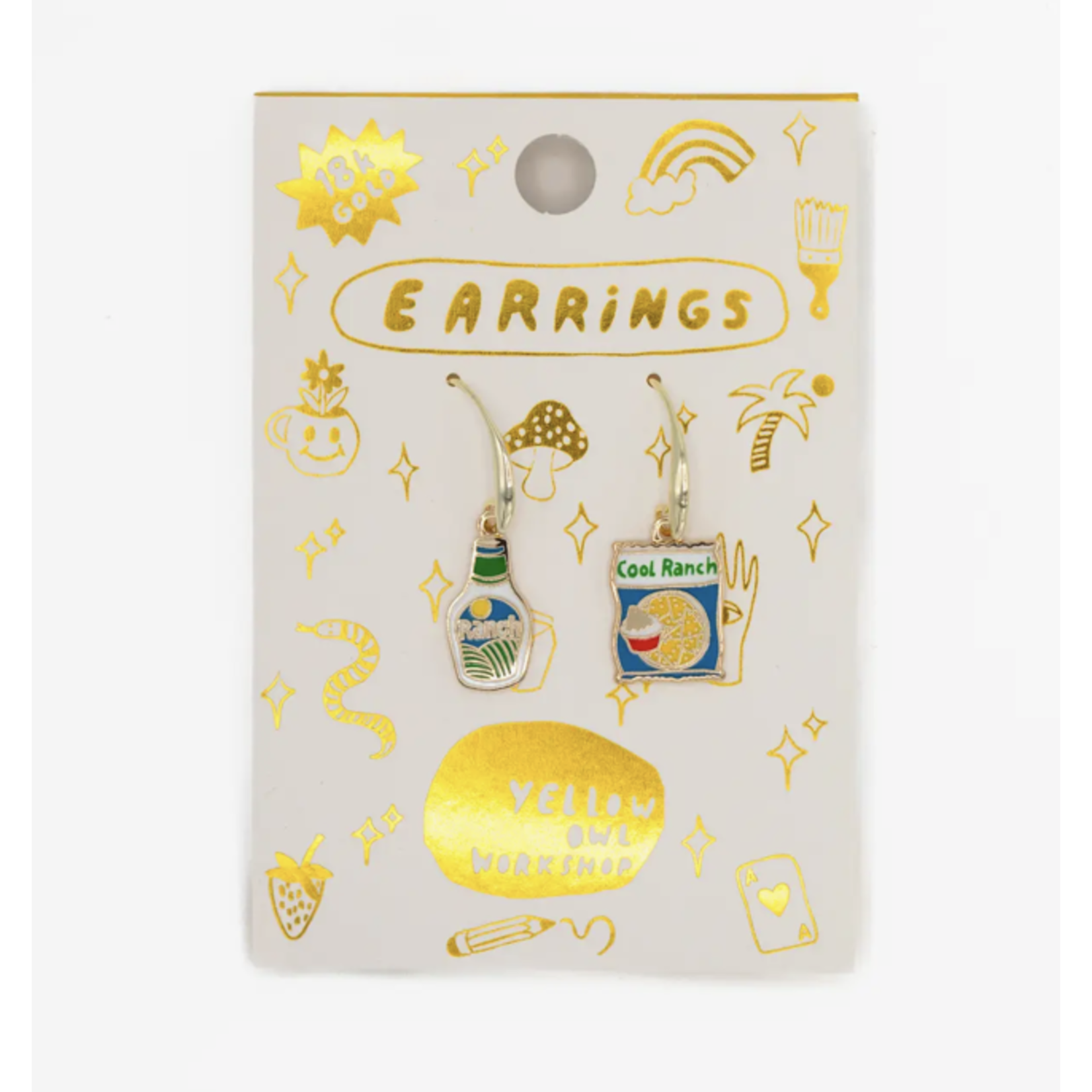Yellow Owl Hanging Earrings Cool Ranch