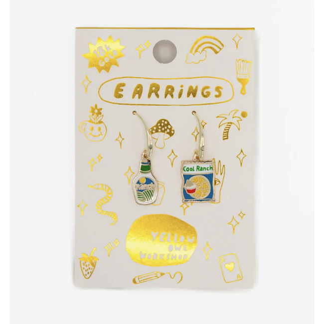 Yellow Owl Hanging Earrings Cool Ranch