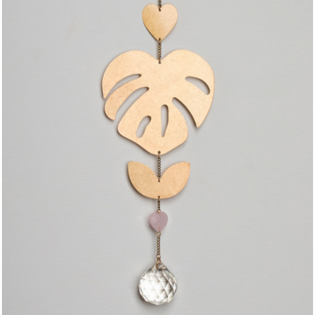 Suncatcher Monstera/Rose Quartz