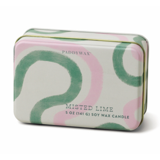Everyday Tin 5oz Pink Green Squiggle - Misted Lime