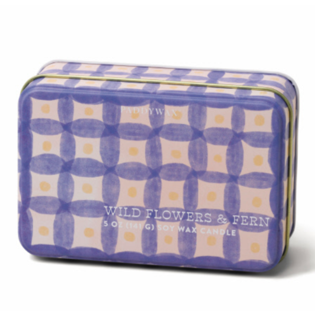 Everyday Tin 5oz Purple Plaid - Wildflowers + Fern
