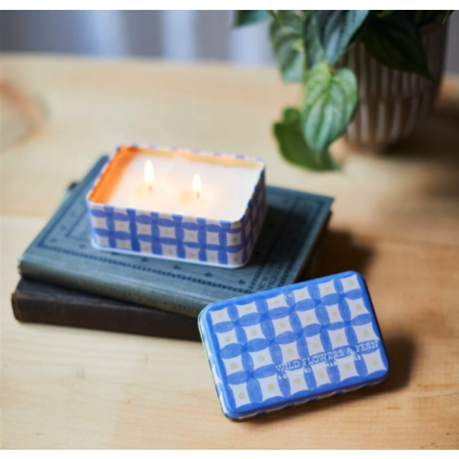 Everyday Tin 5oz Purple Plaid - Wildflowers + Fern