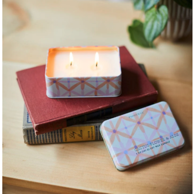 Everyday Tin 5oz Pink Flower - Cactus + Aloe