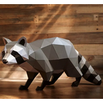 Paper Model Kit Raccoon 3D