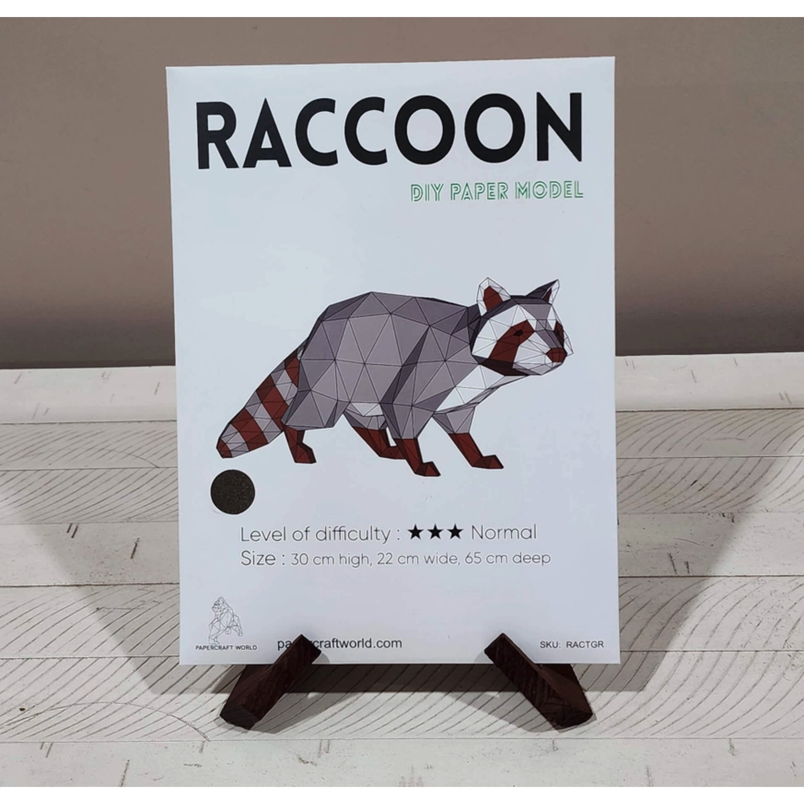 Paper Model Kit Raccoon 3D