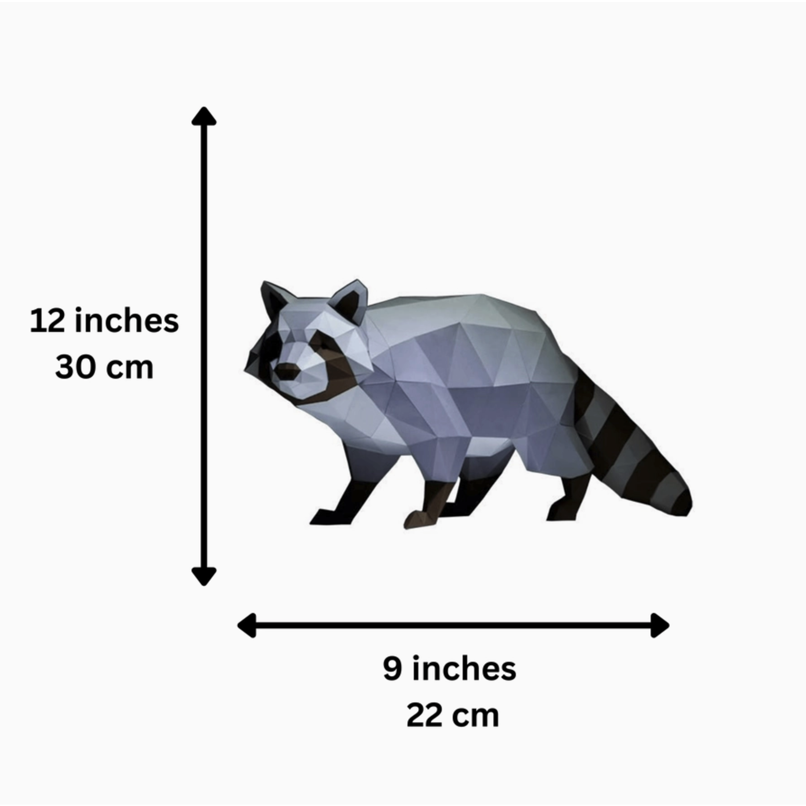 Paper Model Kit Raccoon 3D