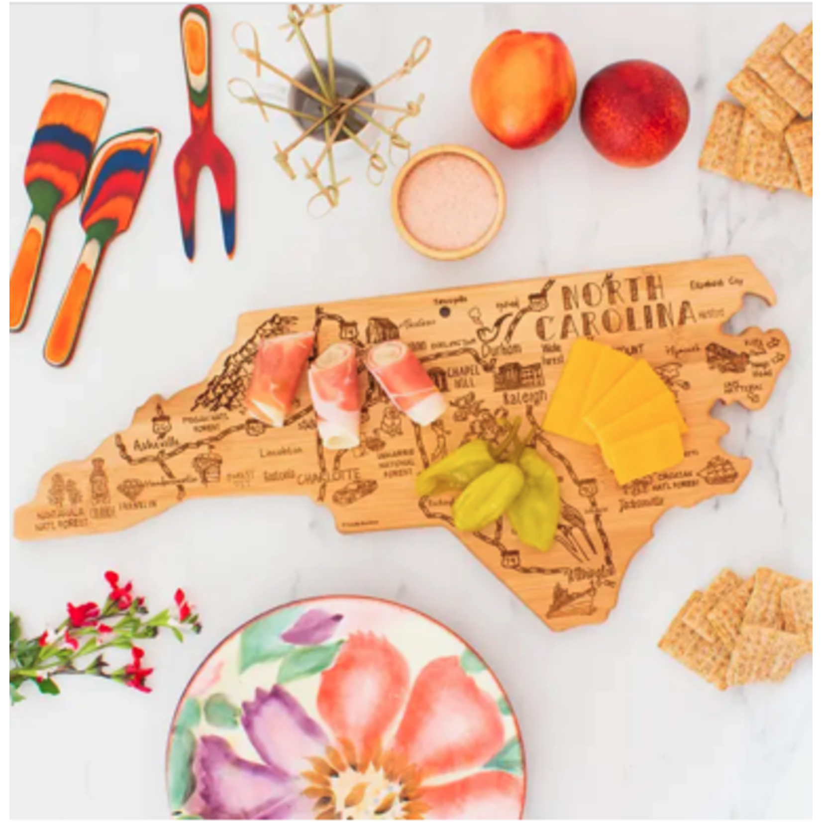 NC Set Charcuterie Board + Cheese Tools + Coasters