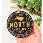 Vintage North Carolina Leather Ornament