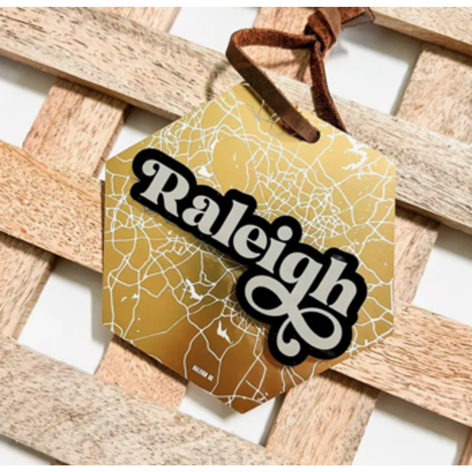 Raleigh Gold Metal Ornament