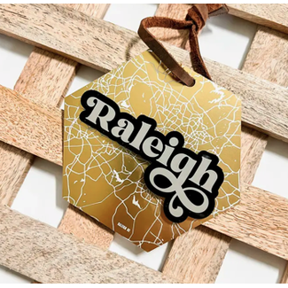 Mae Designs Raleigh Gold Metal Ornament