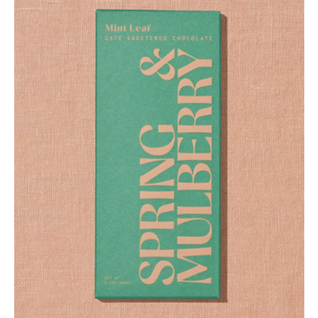 Spring + Mulberry Spring + Mulberry 2.1oz - Mint Date-Sweetened Dark Chocolate