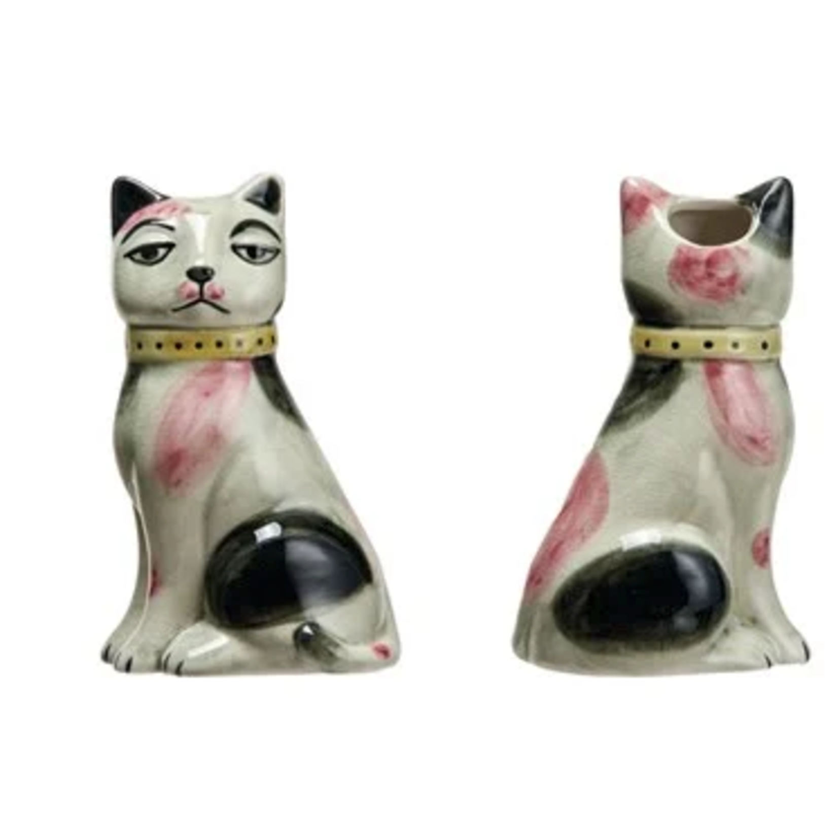 Stoneware Cat Vase