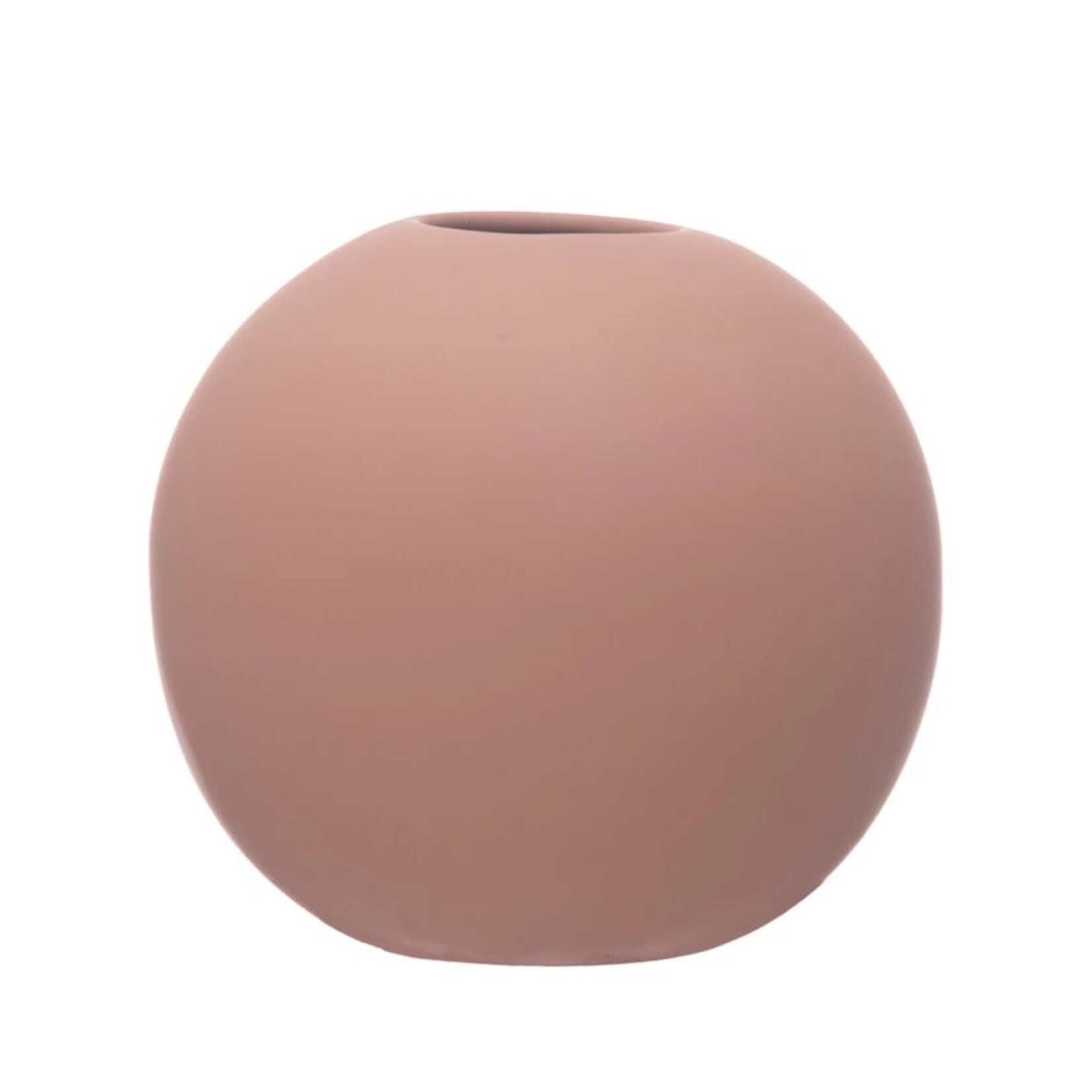 Stoneware Round Vase Pink Latex Glaze