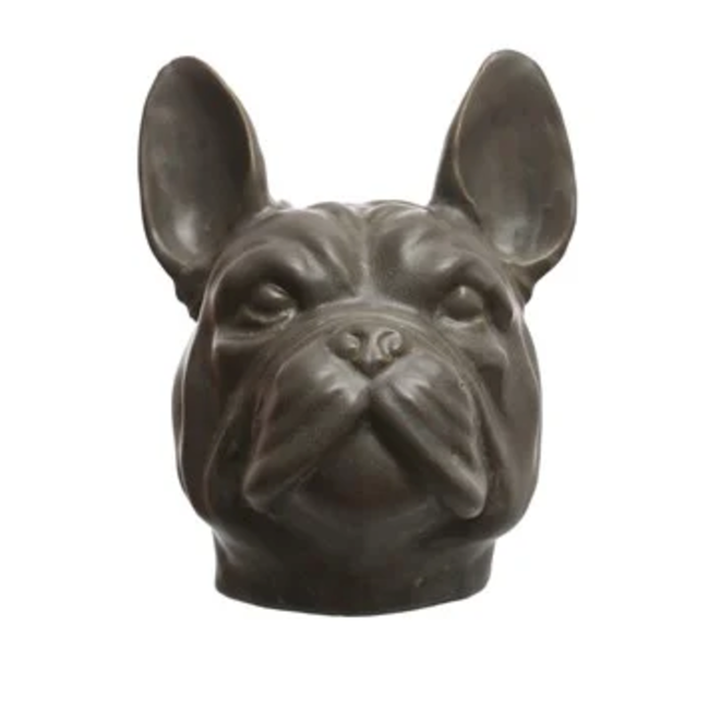 Stoneware French Bulldog Head Vase