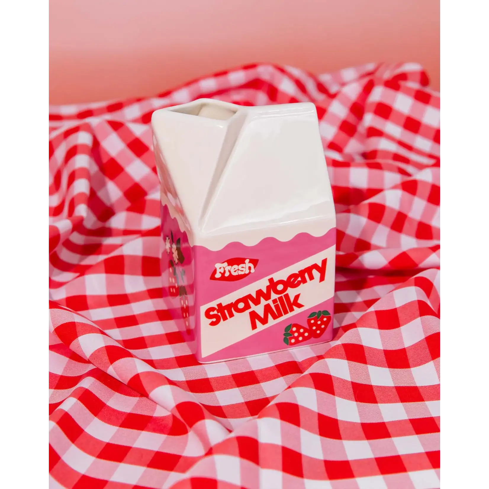 Ceramic Vase Strawberry Milk