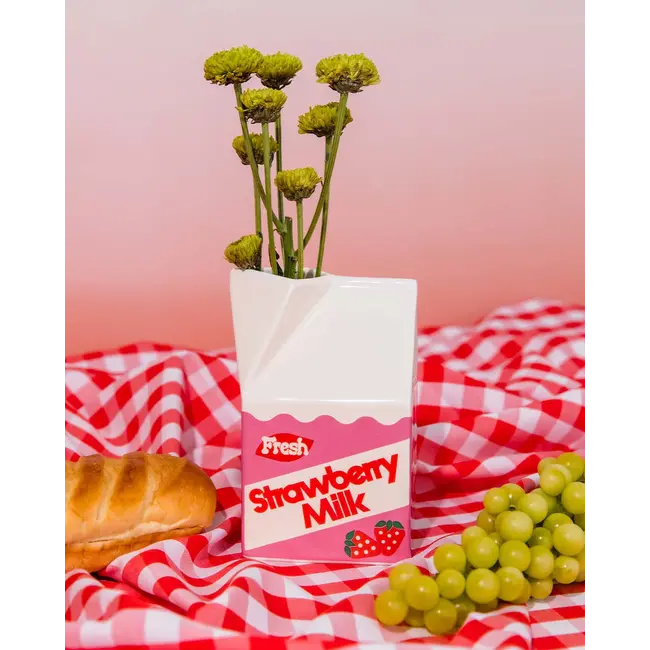Ceramic Vase Strawberry Milk