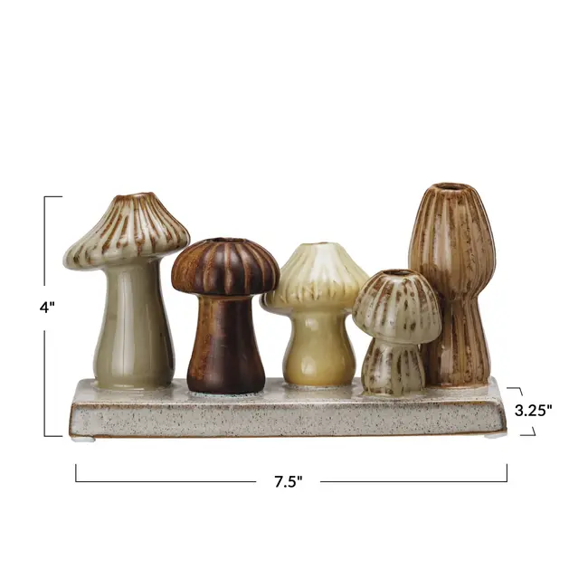 Stoneware Mushroom Multi-Vase