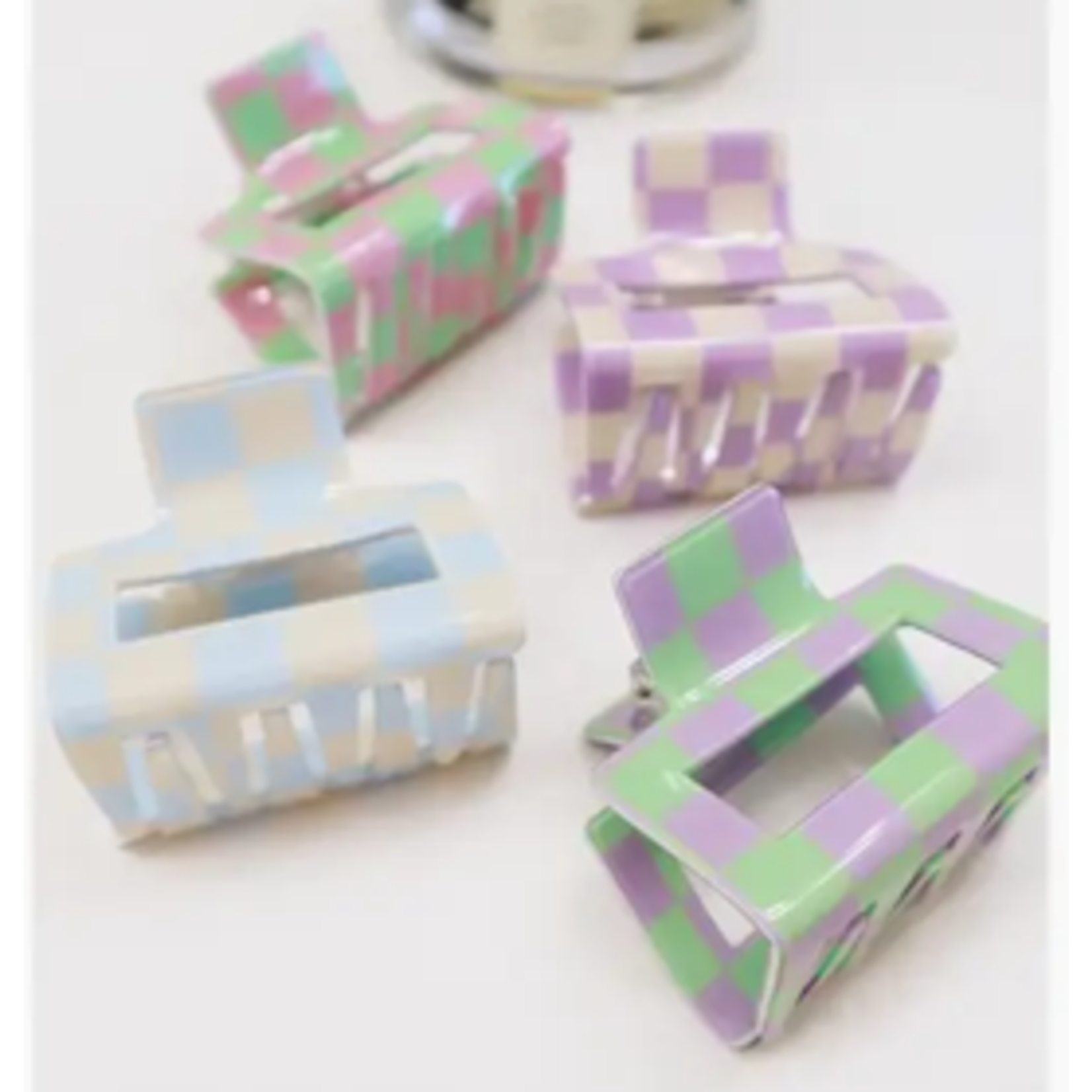 Colorful Checkered Hair Claw