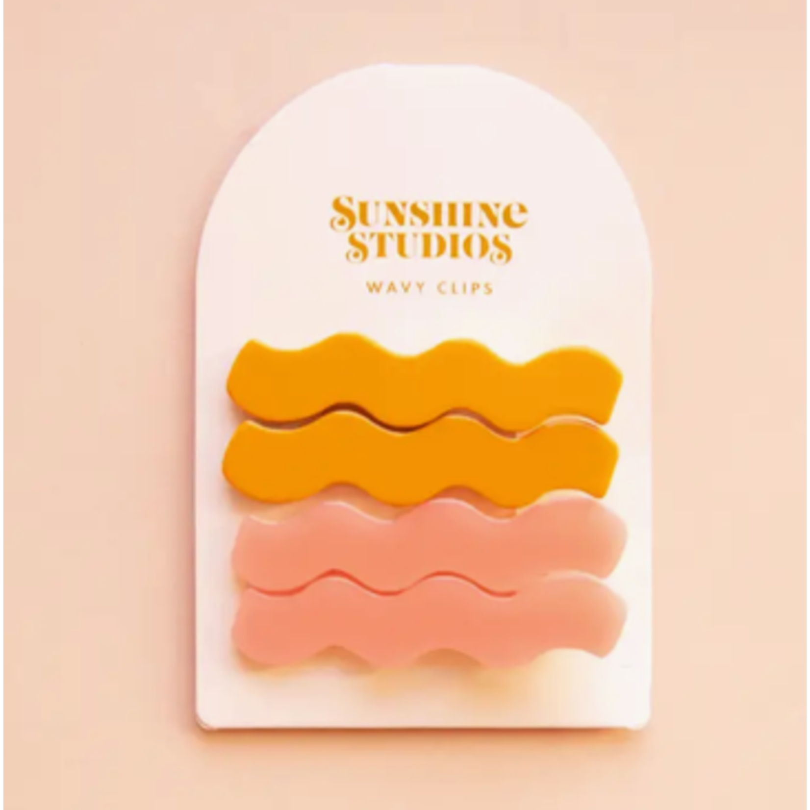 Wavy Hair Clips - Pink Mango