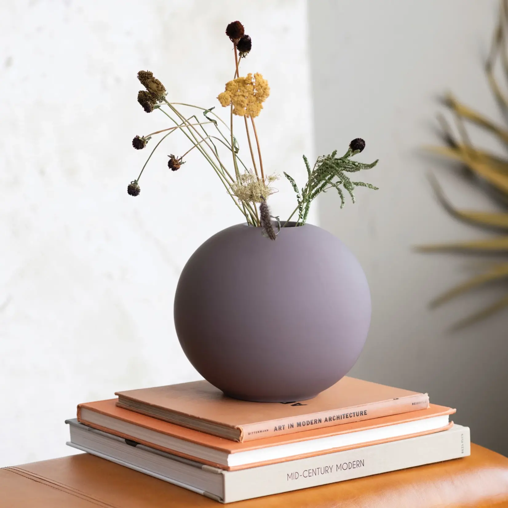 Stoneware Round Vase Pink Latex Glaze