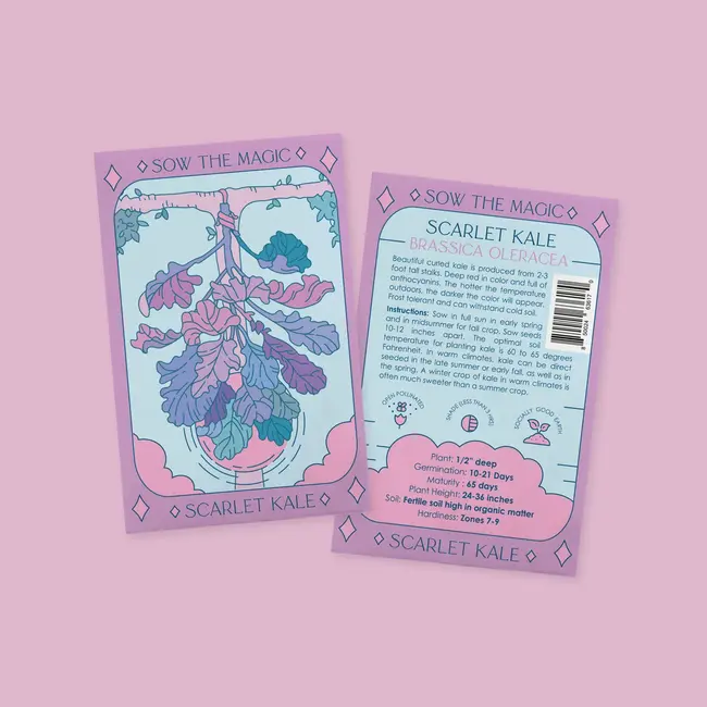 Sow the Magic Tarot Garden + Gift Seed Packet Scarlet Kale