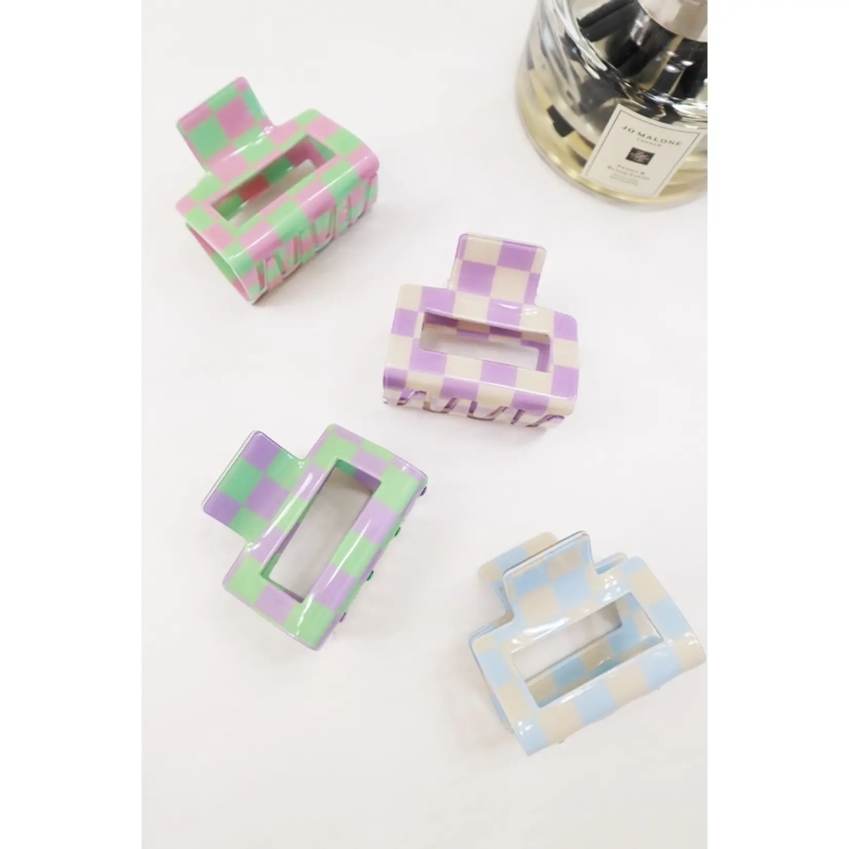 Colorful Checkered Hair Claw