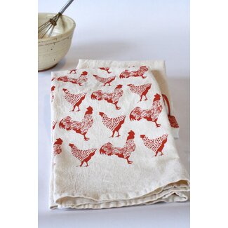 The High Fiber Chickens Kitchen Towel (Red)