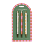 A Dopo Set of Pens (3) -  Flower Stripe Lemon