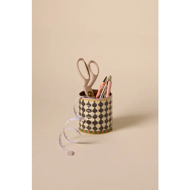 A Dopo Storage Tin -  White Wavy