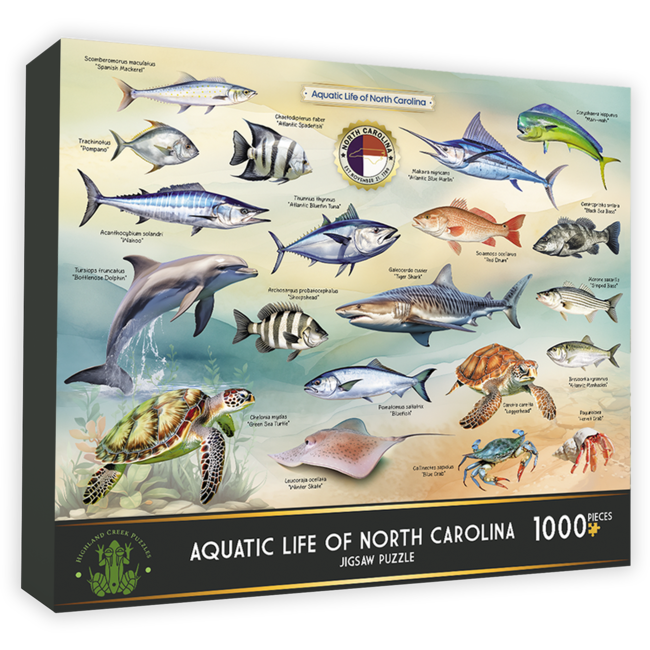 Highland Creek Puzzles Aquatic Life of NC Puzzle - 1000 Piece