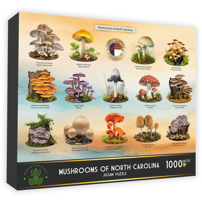 Highland Creek Puzzles Mushrooms of NC Puzzle - 1000 Piece