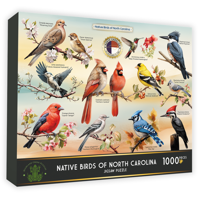 Highland Creek Puzzles Native Birds of NC Puzzle - 1000 Piece