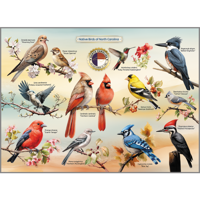 Highland Creek Puzzles Native Birds of NC Puzzle - 1000 Piece