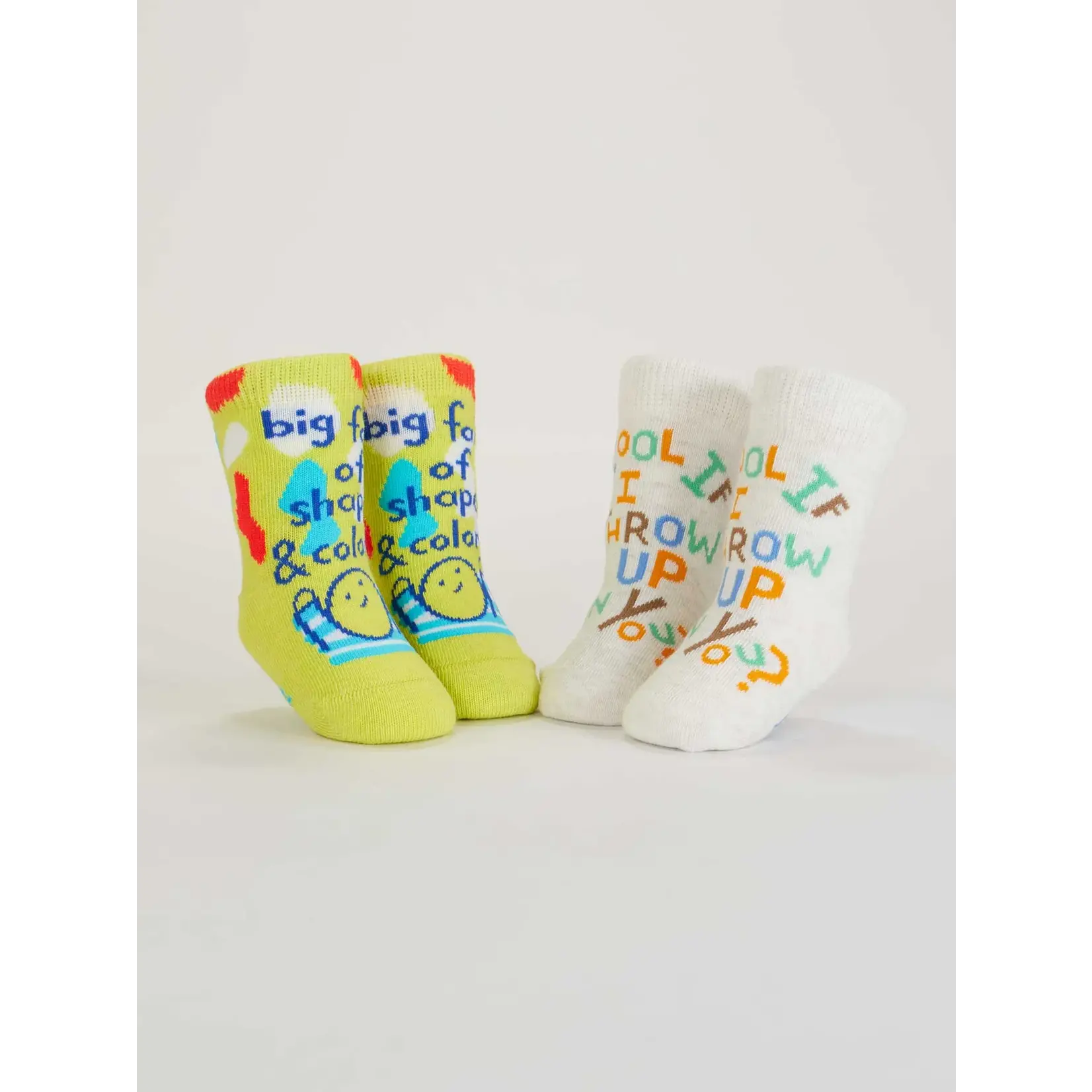 Baby Socks - Big Fan Of Shapes & Colors/ Cool If I Throw Up On You?