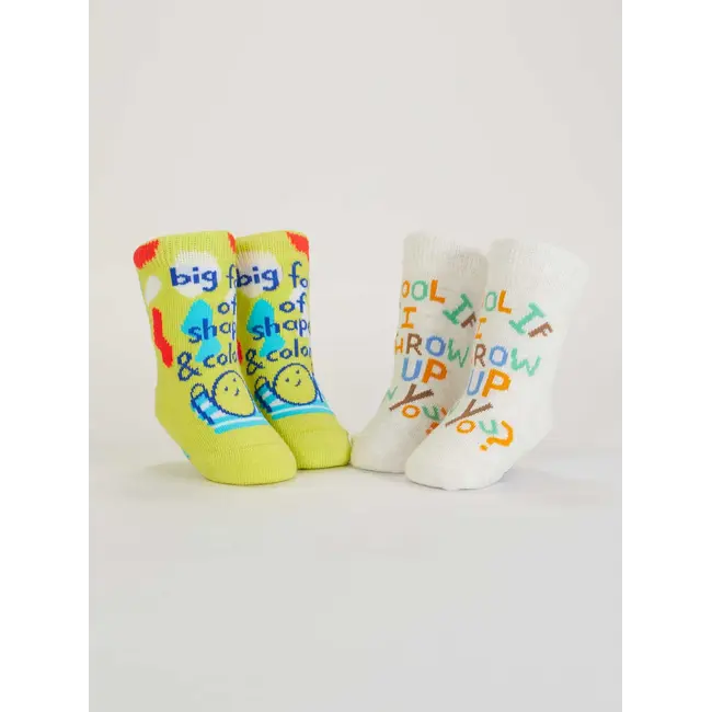 Baby Socks - Big Fan Of Shapes & Colors/ Cool If I Throw Up On You?
