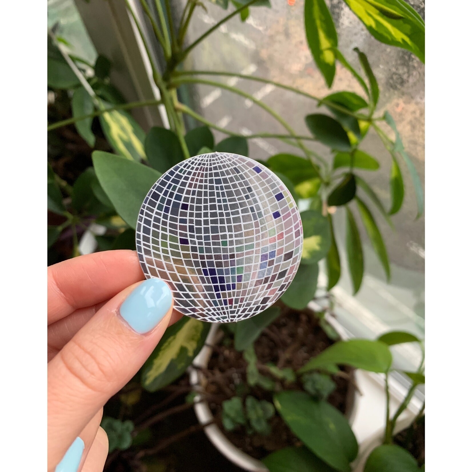 Rainbow Disco Ball Sticker