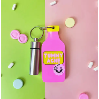 Tummy Hurts Mirror + Pill Case Keychain