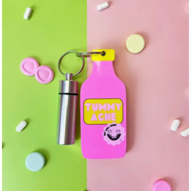 Tummy Hurts Mirror + Pill Case Keychain