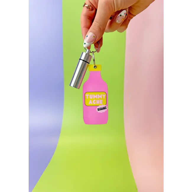 Tummy Hurts Mirror + Pill Case Keychain